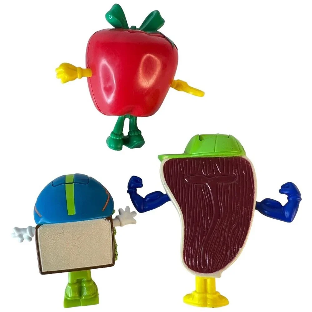 6 McDonald’s Happy Meal Toy Food Fundamentals‎ Changeable Set Milk Apple Steak